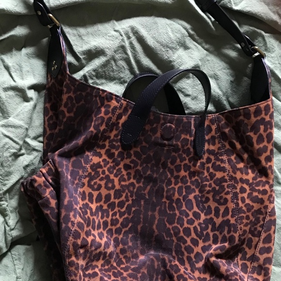 NWOT - Jerome Dreyfuss Léopard Chamois Split Suede Helmut Hobo - Picture 4 of 10